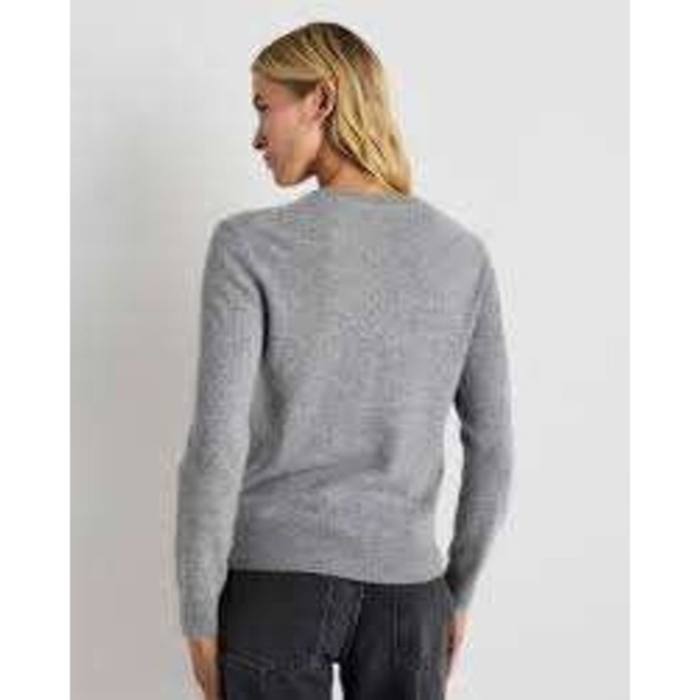 Quince Womens Heather Grey Cashmere Crewneck Raglan Sweater XS Minimalist - Picture 2 of 9